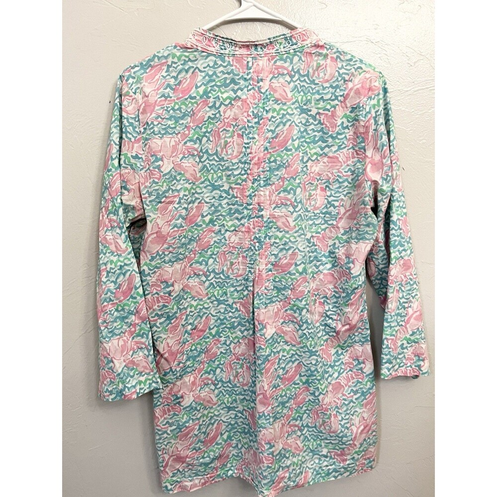 Lilly Pulitzer - Sarasota Beaded Tunic in Lobstah Roll - Size Medium Lobster Top - Picture 9 of 11